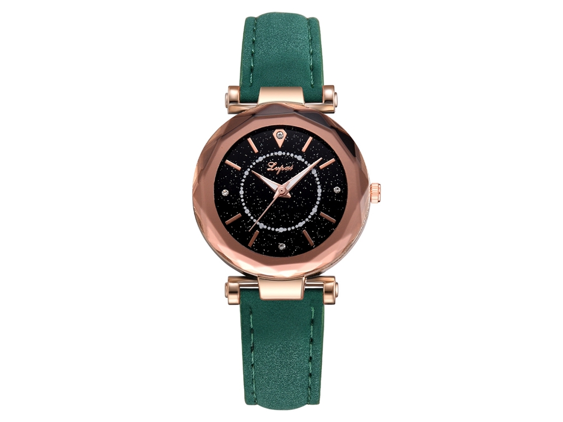 Relógio de Pulso Feminino Lvpai de Quartzo com Pulseira Pu Slim Estilo Simples Verdes