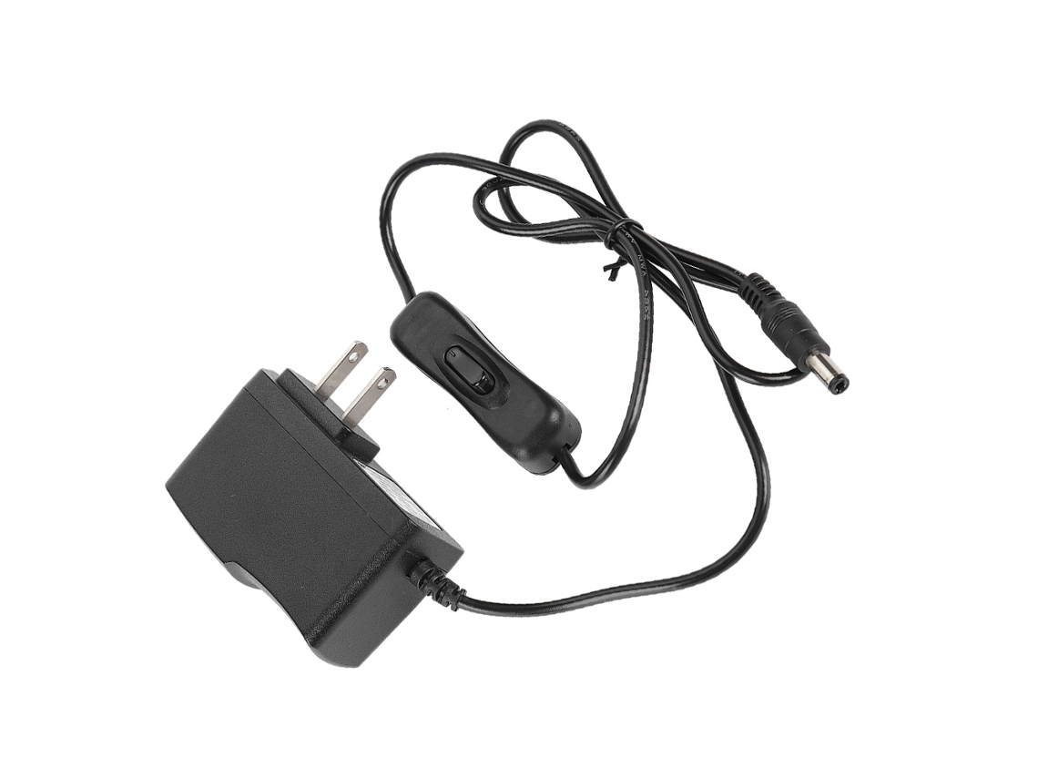 Adaptador de Energia EOOCOO com saída 12V/1A, interruptor, plugue EUA