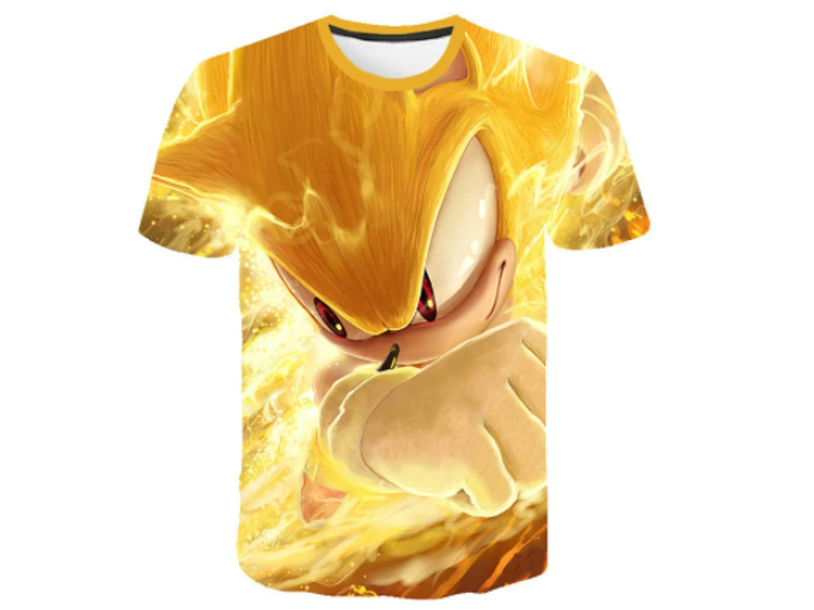 T-Shirt de Verão com Estampado de Ouriço Sonic Menino Menina B