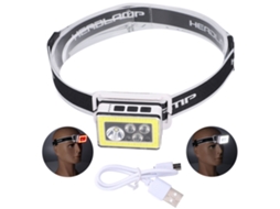 2026 lanterna Frontal Led Cob Magnética com Modo de Indução e Carregamento Usb para Aventuras Ao Ar Livre, Ciclismo e Reparos Preto