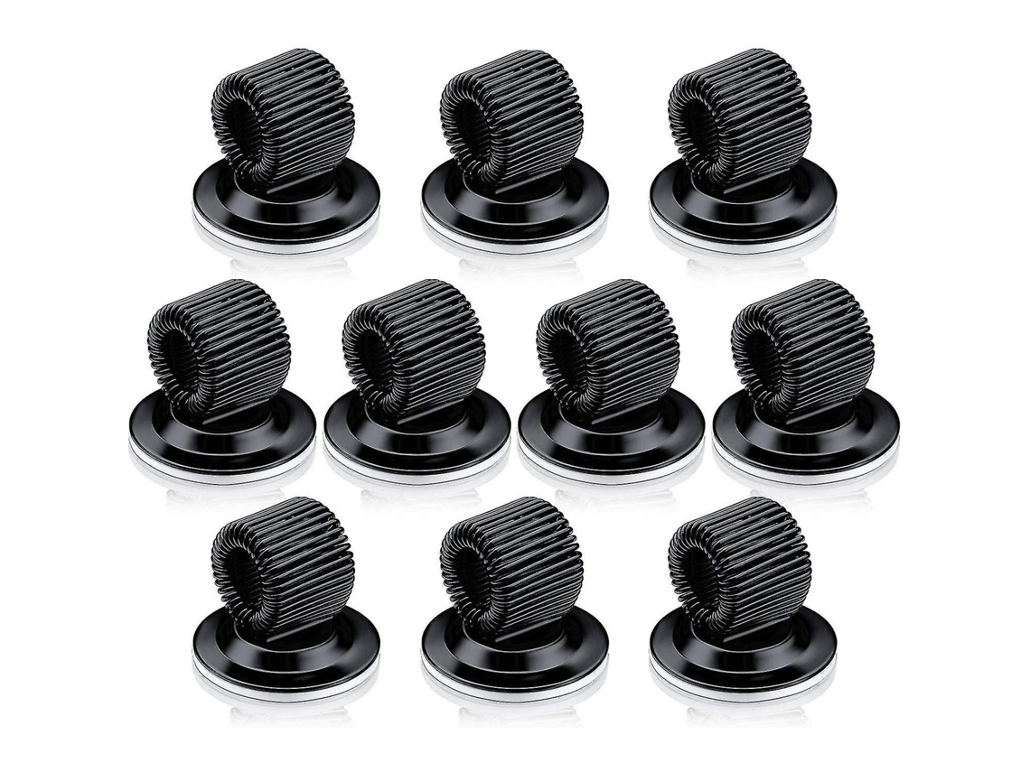 10 Portavasos de Aço com Clip Adhesivo e Anillo Ajustável para Neveras, Pizarras e Superfícies Secas S/MARCA