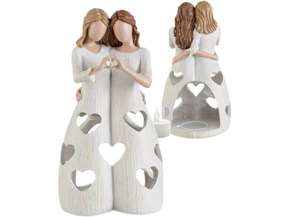 Estátua De Irmã Amizade Estatueta Para Mesa | Decoração Em Resina Estátua Colecionável De Uma Gokoco