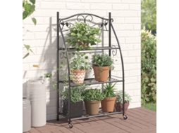 Vidaxl Suporte Para Flores 56x30x96 Cm Aço Preto