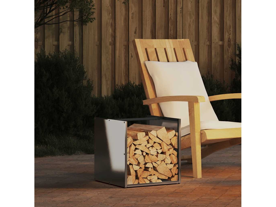 Vidaxl Suporte Para Lenha 40x40x40 Cm Aço Inoxidável