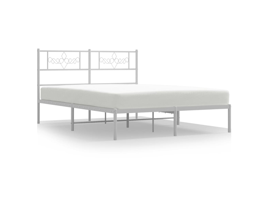 Bed Frame, Bed Frames Vidaxl Branco Aço (120 X 200 Cm)