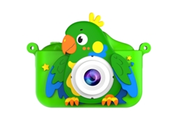 Câmera Dupla Hd Infantil de Desenho Animado YUNZII (câmera Dupla de Alta Definição Green Parrot, Cartão de Memória Não Incluído)