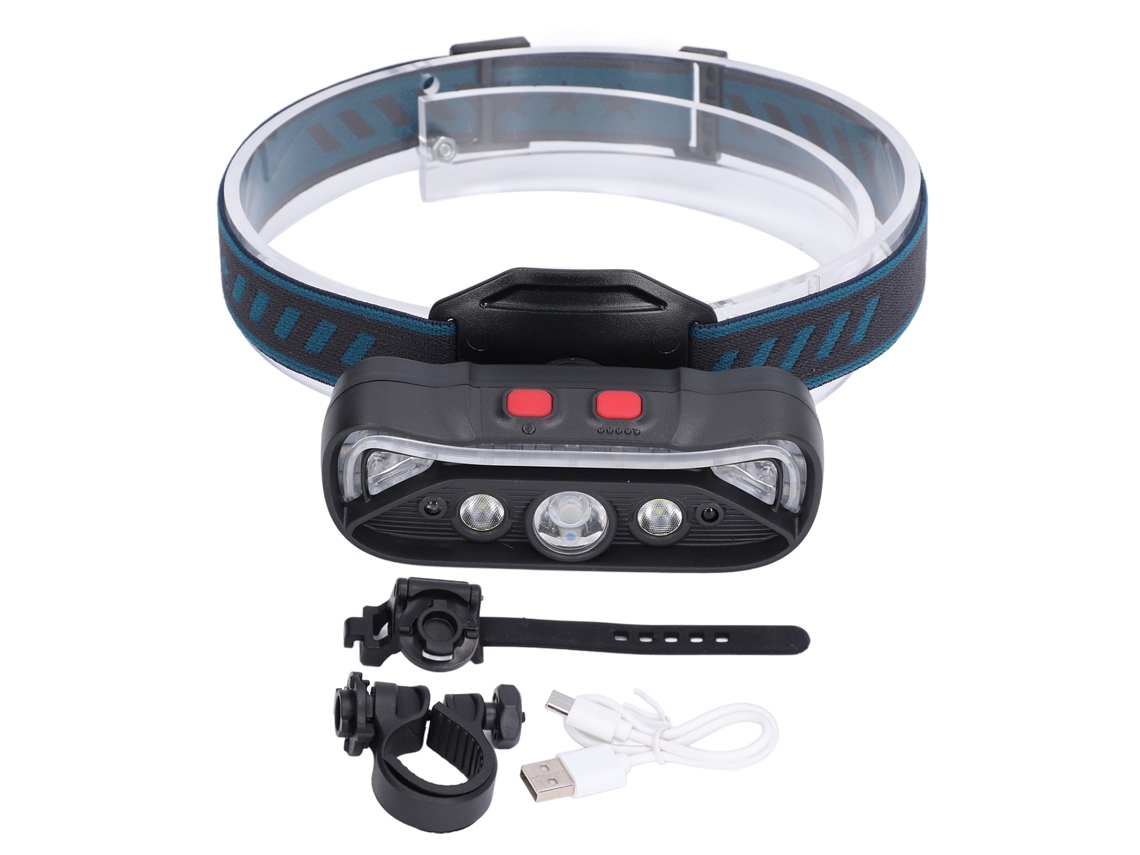 Lanterna Led Frontal Recarregável Usb Impermeável Com Sensor De Movimento Multifuncional