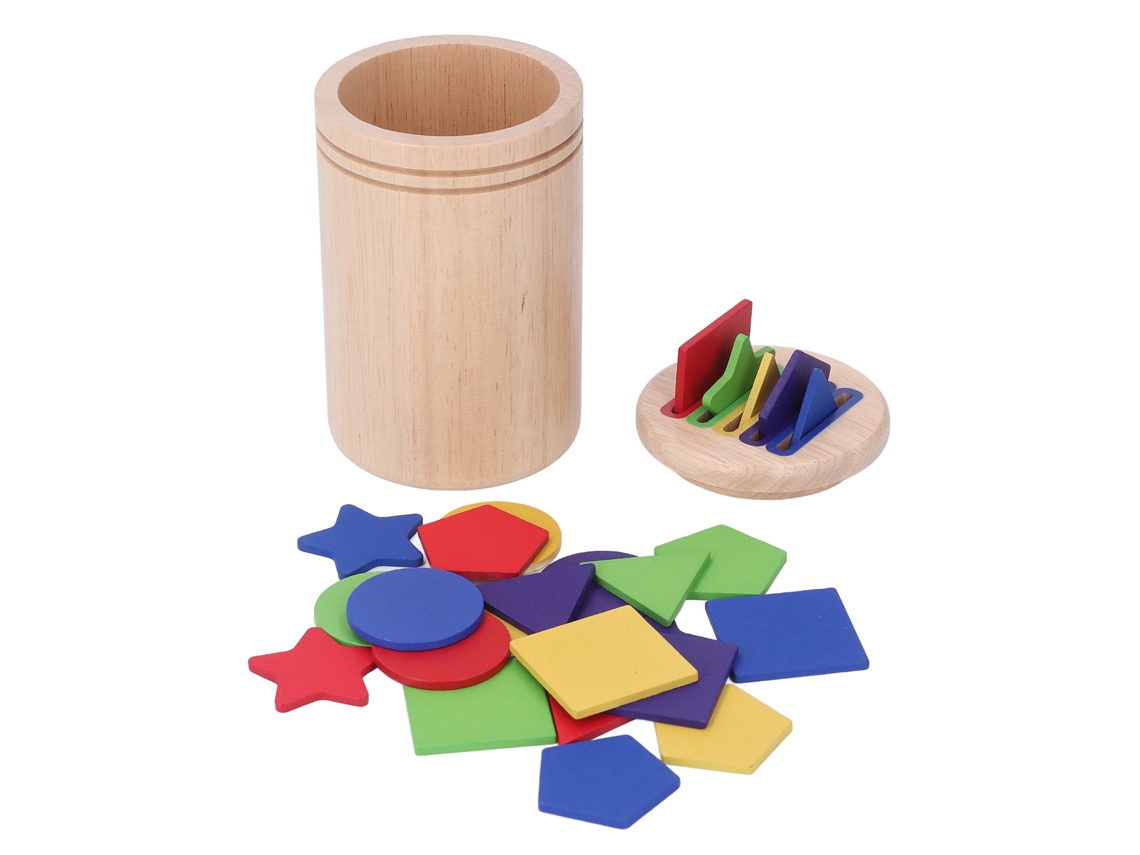 Brinquedo Educativo De Classificação Por Cor Em Madeira Com Bolsa Para Bebês 1-3 Anos