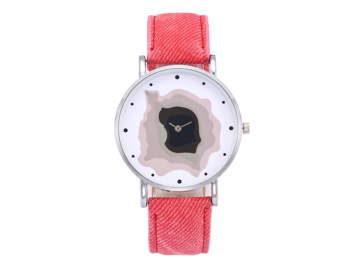 Reloj De Cuarzo Para Hombre Y Mujer Con Correa De Mezclilla Zhoulianfa, Dial Redondo