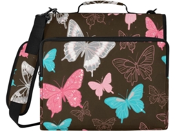 Organizador De Bolsa Com Laço Marrom Brilhante Lantejoulas Sintéticas, 3 Argolas, 3, 8cm De Diâmetro E Vários Bolsos