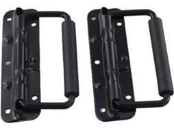 Conjunto De 2 Alças Ferro Com Mola E Revestimento Borracha Para Malas, Caixas De Ferramentas, Armários, Gavetas E Cases
