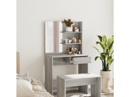 Vidaxl Toucador Com Espelho 74,5x40x141 Cm Cor Sonoma Cinzento