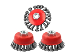 Conjunto De 3 Escovas De Aço De 4 Para Esmerilhadeiras Angulares, 3 Peças, 5/8, 1/2