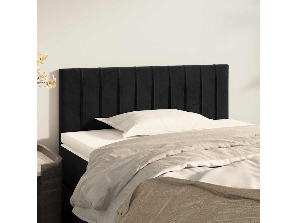 Vidaxl Cabeceira De Cama Veludo 80x5x78/88 Cm Preto