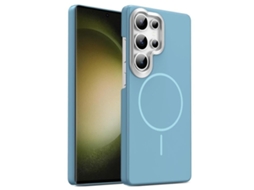 Capa Para Samsung Galaxy S23 Ultra 5g Fina Circular Magsafe À Prova De Choque Dourada Em Policarbonato Azul Oceano
