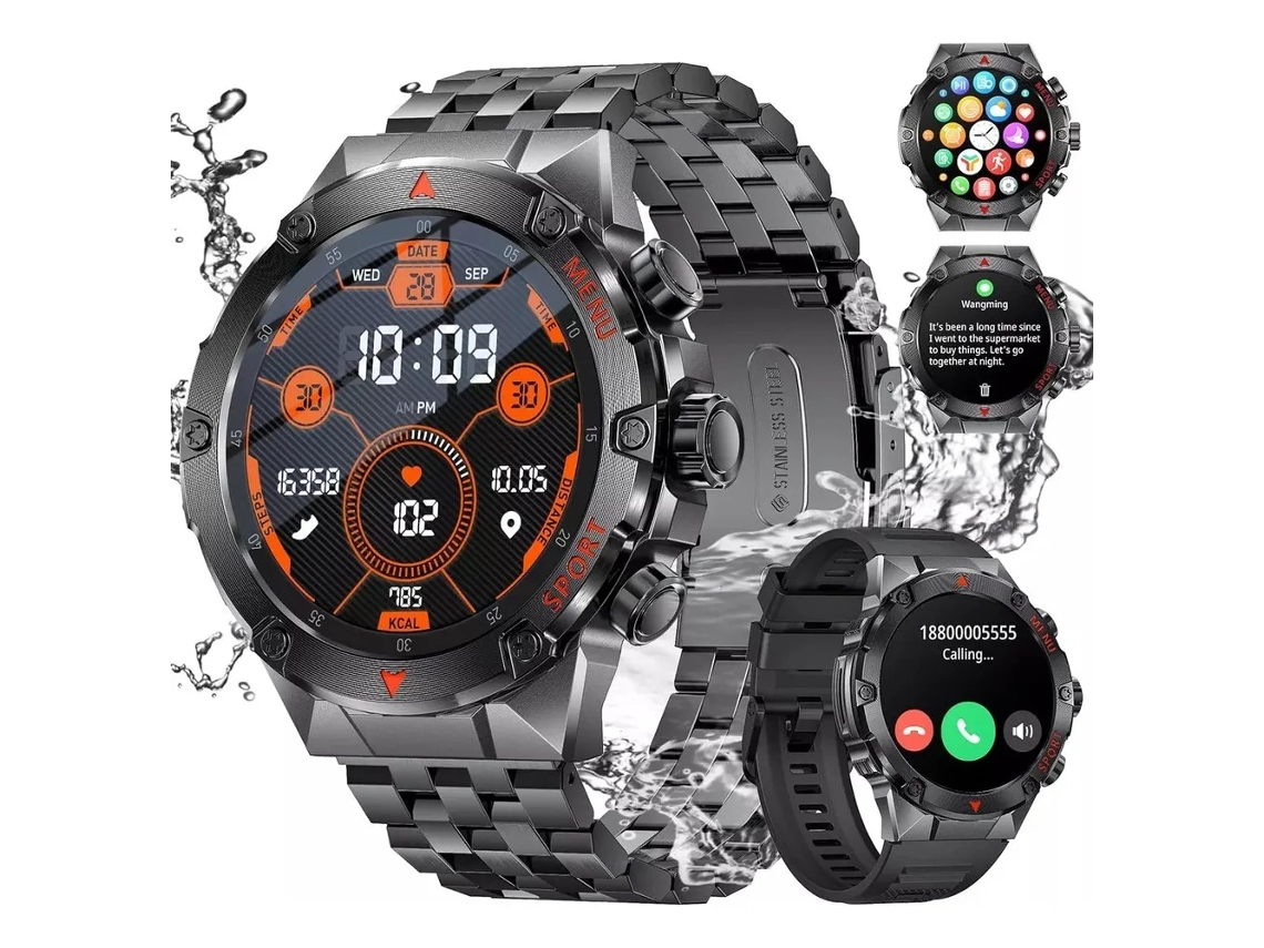 Lurelia Relógio Inteligente Masculino Com Chamadas Bluetooth, Ip67 E Ecrã Hd