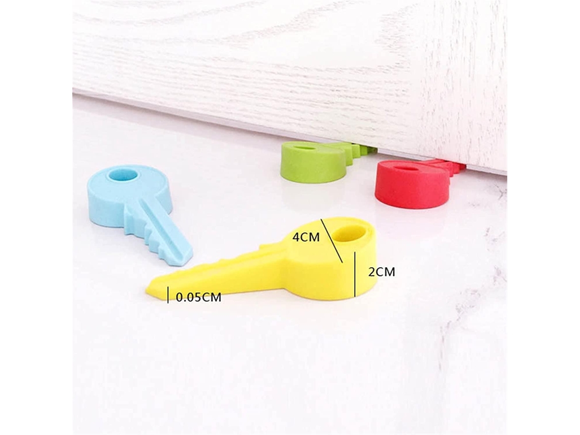 Batente De Porta Em Silicone Estilo Chave, 4 Peças, Decoração Para Casa, Infantil, Portátil, Segurança Para Dedos, Batente De Port Aquaforge