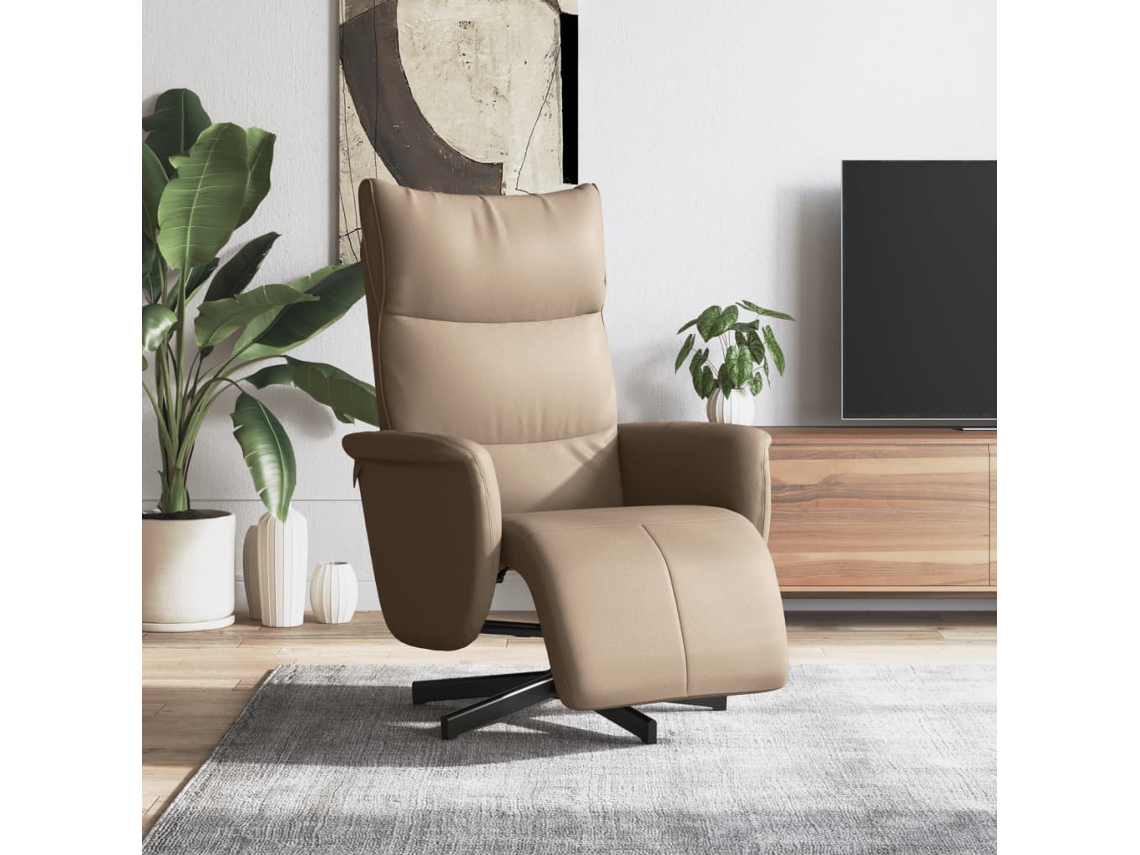 Vidaxl Cadeira Reclinável Com Apoio De Pés Couro Artificial Cappuccino