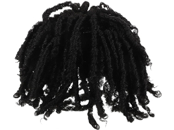 Dreadlocks Malha 15 Cm Em Fibra Artificial Preta Para Homens