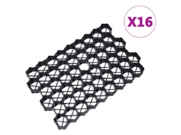 Grelhas para Relvado 16 Pcs 60x40x3 Cm Plástico Preto MAISON EXCLUSIVE