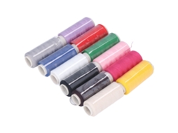 Linha de Costura Doméstica, 12 Cores, 250 Jardas, Poliéster Artesanal, Kit para Costura, Bordado e Patchwork. AQUAFORGE