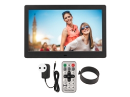 Quadro Digital De Fotos 10 Polegadas Tela Lcd Hd Suporta Vídeo Relógio Calendário Com Controle Remoto Plugue Eu 100‑240v