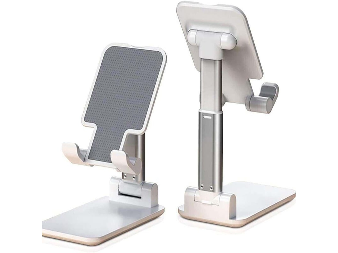2026-soporte De Mesa Ajustável Para Celulares E Tablets Plegável Universal Para Iphone Ipad Blanco