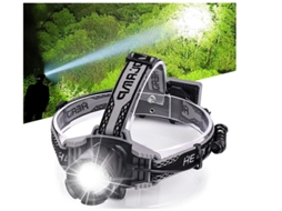 Lanterna de Cabeça Recarregável,YIZHOOD Lantern-0204 com Zoom Display de Energia Digital Farol À Prova D'Água Ipx6 Preto YIZHOOD