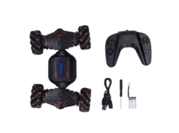 Ats coche Rc com Sensor de Gesto, Carro Stunt com Rotação de 360°, Controle Remoto 2.4g com Luz para Crianças de 8+ Anos Laranja