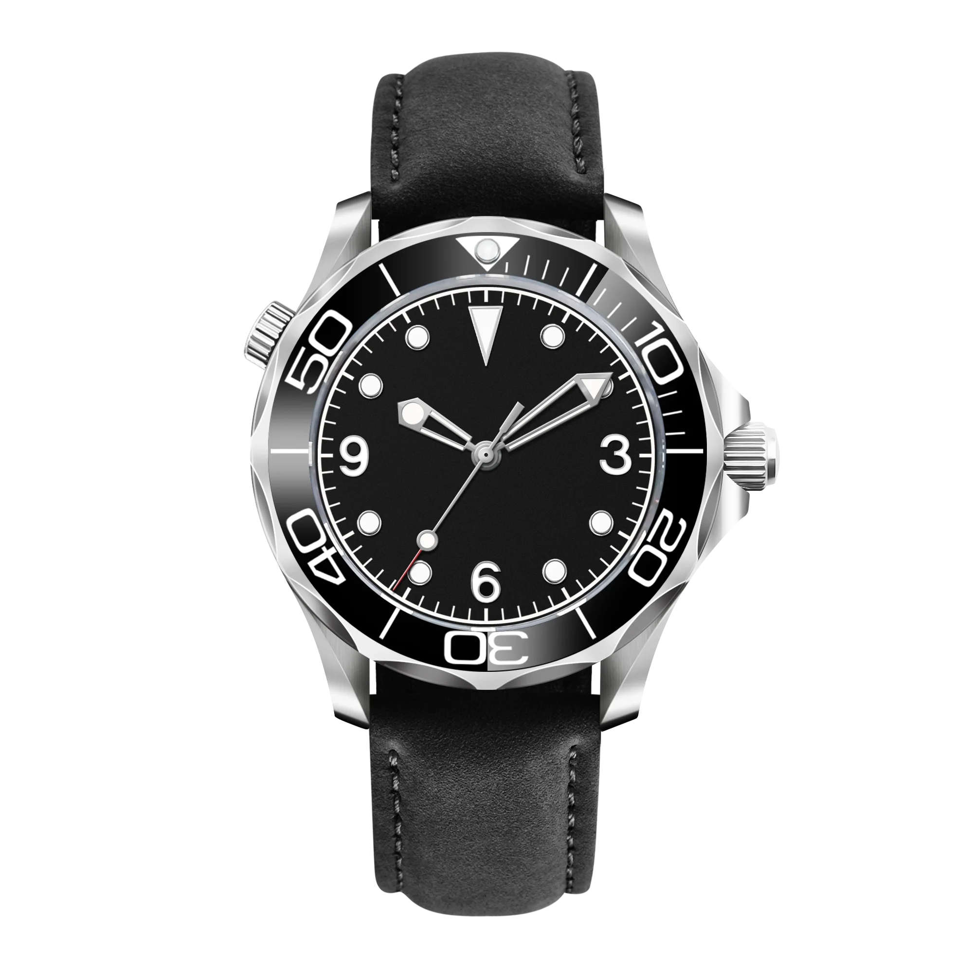 Relógio Masculino Automático Casual De Negócios (preto) 41 Mm, Cristal De Safira Com Luminescência E Resistência À Água.