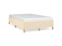 Bed Frame, Bed Frames Vidaxl Creme Tecido (120 X 190 Cm)