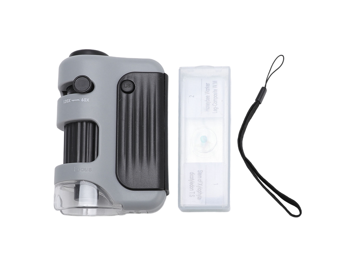 Pocket Microscope 120x With Led Light Educational Portable Handheld Microscope For Classroom Lab Students LAXISCREED