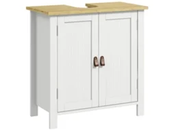 Móvel para Lavatório Pousar Mdf e Melamina de Madeira Cor Branco 60x30x60 cm Kleankin