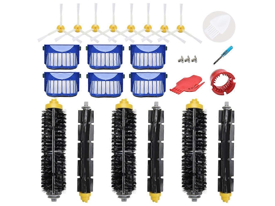 Kit De Peças De Reposição Para Robôs Aspiradores Irobot Roomba 675, 645, 655, 671 E 677, Incluindo 6 Filtros, 8 Escovas Laterais, Cerdas E Esco_ptg