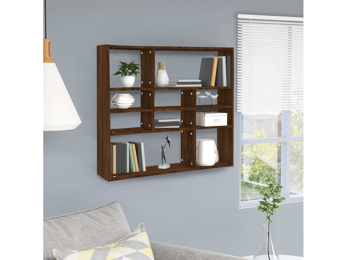Vidaxl Prateleira Parede 90x16x78 Derivados Madeira Carvalho Castanho