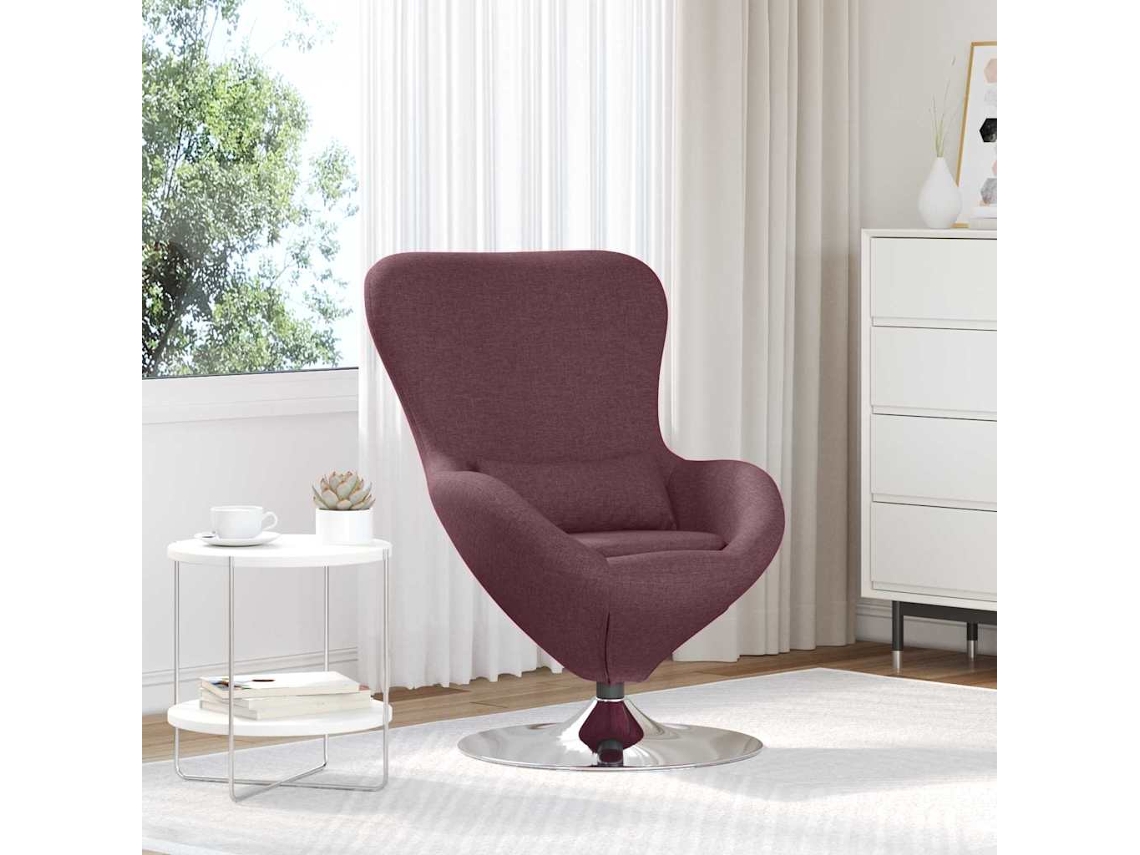 Vidaxl Cadeira Ovo Roxo 63 X 73 X 90 Cm Tecido