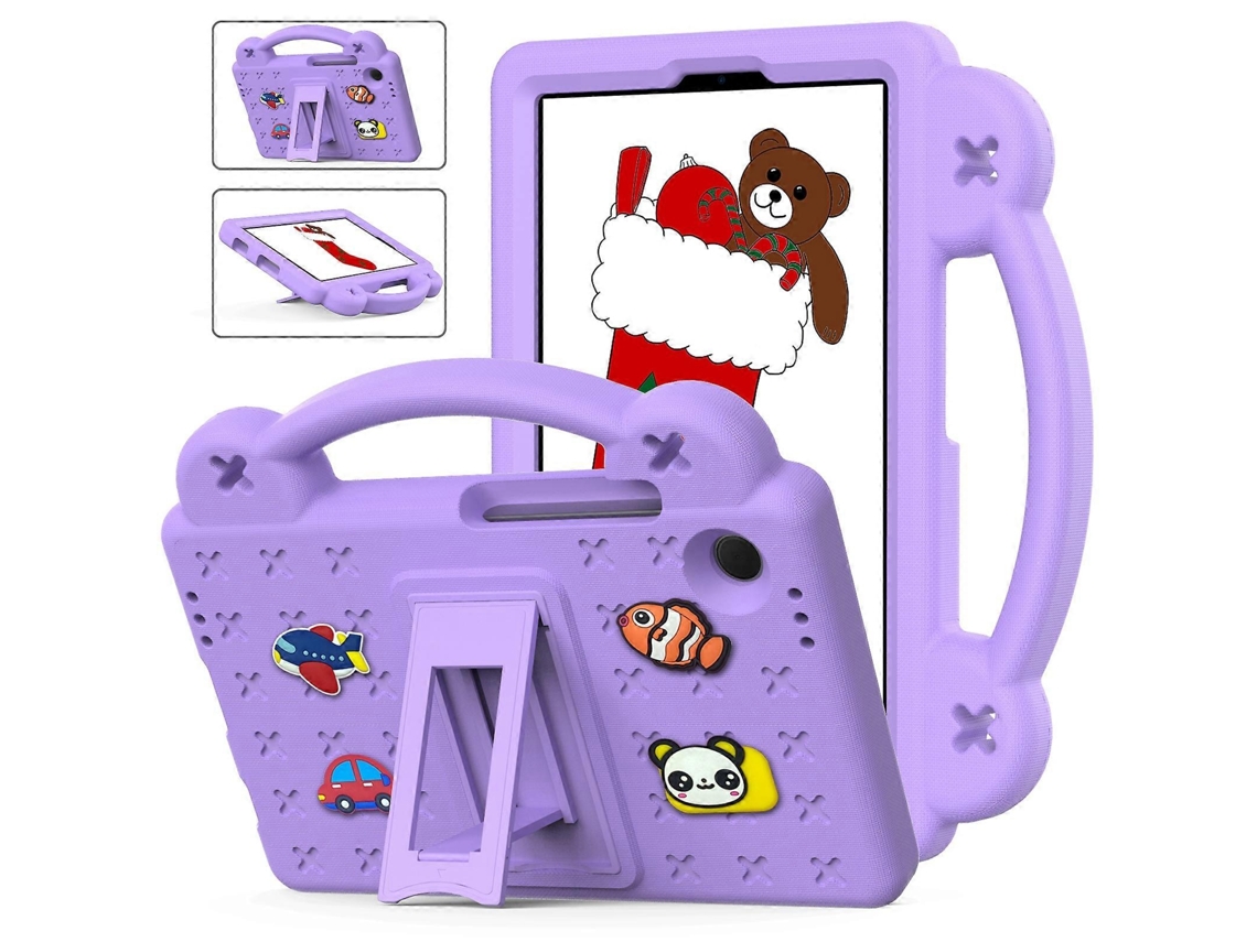 Capa Infantil Eva Com Suporte E Alça Para Samsung Galaxy Tab A9, Roxo Elysve