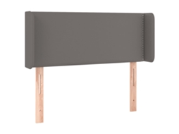 Cabeceira de Cama com Abas Couro Artificial 83x16x78/88 Cm Cinza MAISON EXCLUSIVE