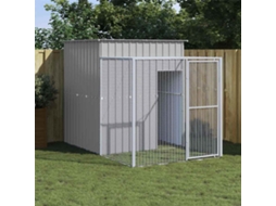 Vidaxl Galinheiro Com Anexo 165x251x181 Cm Aço Galvanizado Cinza-claro