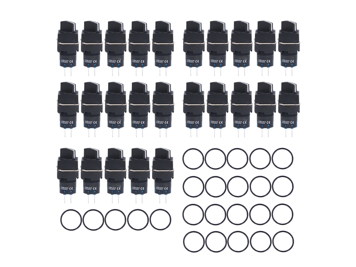 KIT de 25 Controles Seletor de Interruptor Rotativo 3 Posições HKJ