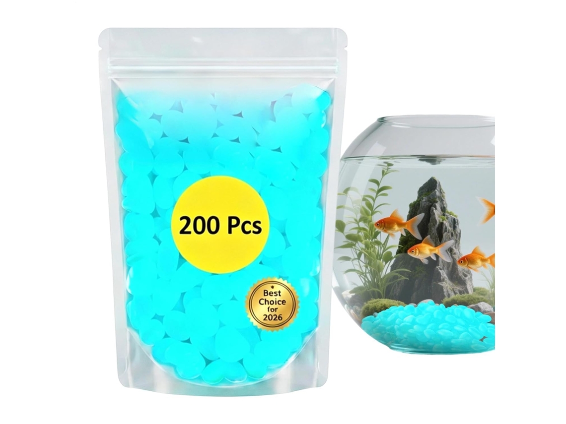 Pedras Que Brilham no Escuro para Jardim e Uso Externo 200 Peças de Resina, Impermeáveis, Coloridas e Decorativas CHABERLU
