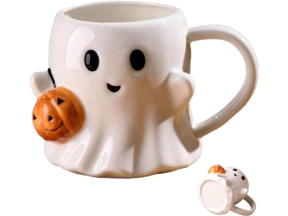 Caneca De Café De Halloween Caneca De Cerâmica Fofa Com Estampa De Fantasma, Presente Decorativo E Gokoco