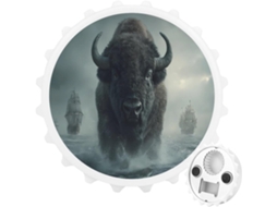 Ímã De Geladeira Potente Em Aço Inoxidável Com Bisão, Branco, 3