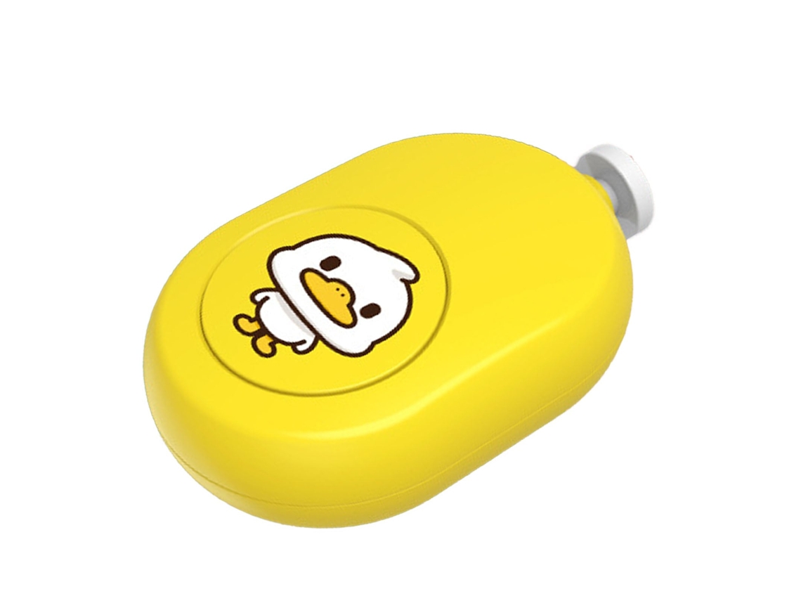 Primerox lixadeira Elétrica para Unhas Bebê Silenciosa com 4 Cabeças Padrão Pato Amarelo