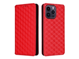 Capa Quedas Para Iphone 15 Plus Pele Sintética Vermelho