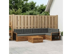 Vidaxl Conjunto De Sofás Para Exterior 6 Unid. Natural E Antracite