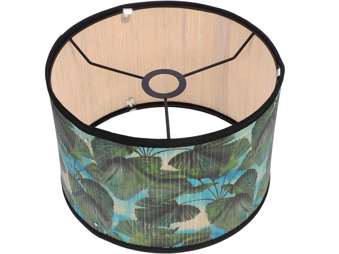 Acessório para Luminária de Cabeceira e de Teto em Bambu Vintage com Padrão de Tambor Verde. SFUSHOS