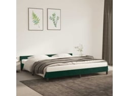 Vidaxl Estrutura de Cama Sem Colchão 200x200 Cm Veludo Verde escuro