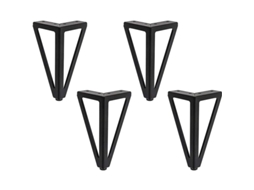 Conjunto De 4 Pernas De Móveis Triangulares 15cm - Pés De Mesa Diy Pretos