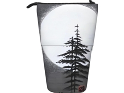 Case Trousse Crayons Télescopique Moon Pine Trees Print Papeterie Peil Télescopique Légère Boite Crayon